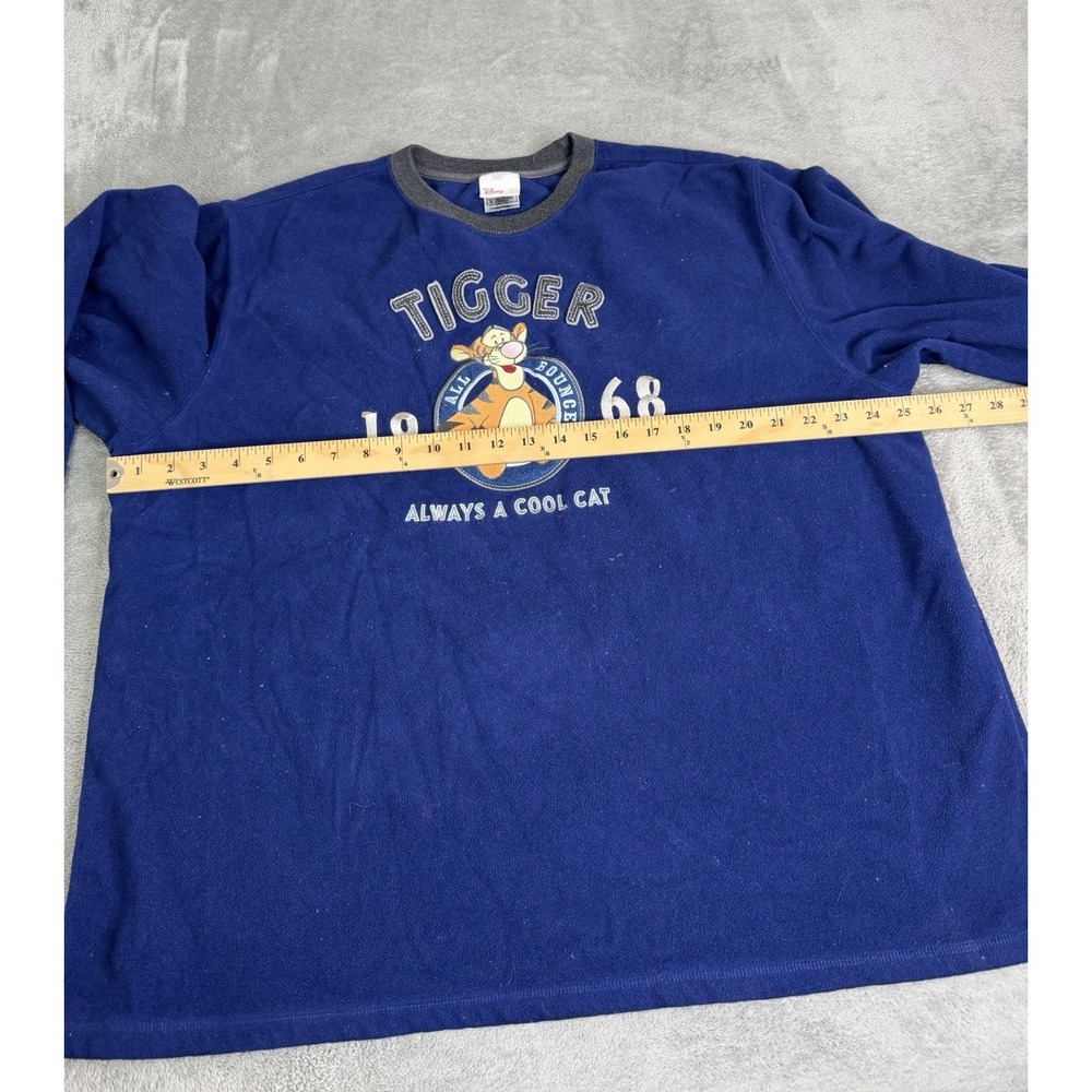 Vintage 90s Disney Tigger Fleece Sweatshirt Men's Size Large Blue - Picture 6 of 9